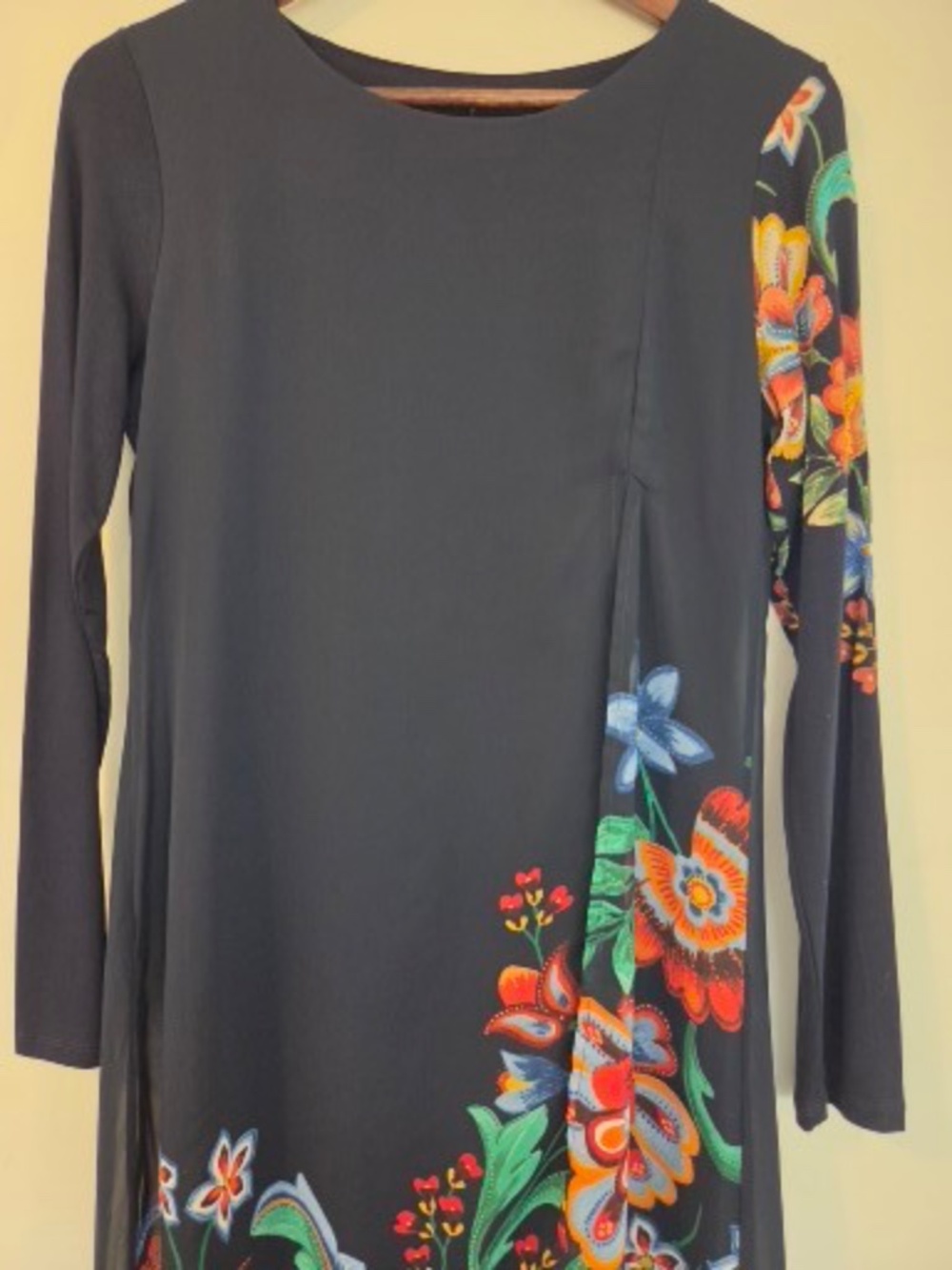 Desigual dress 10 black floral knee length crochet wedding guest event  sheer - Picture 4 of 7